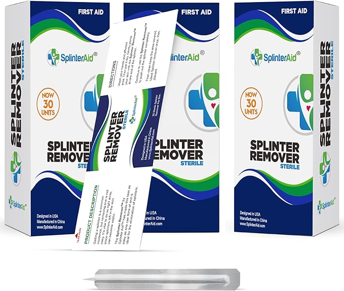 Painless Splinter Removal Kit - 3 Pack | Pull Out Splinters Fast & Easy | Essential First Aid for Home, Travel, Camping, Hiking, Woodworking, DIY & Outdoor Adventures | No Tweezers Needed