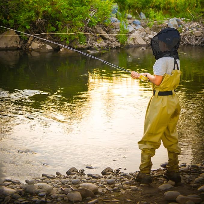 tupi Premium Mosquito Head Net for Kids, Bug Face Netting for Hats, Fly & Bug Protection | Ultra Large & Long, Extra Fine Holes for Camping, Hiking, Fishing, Fits All Hats for Children, 2 Pack