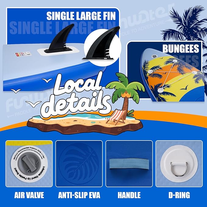 FunWater Stand Up Paddle Board Ultra-Light Inflatable Paddleboard with SUP Accessories for Adults & Youth of All Skill Levels