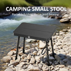 10 Inch Portable Folding Stool for Camping, Gardening, BBQ, and Outdoor Activities (Black)