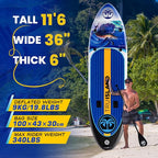 TRUISLAND Inflatable Paddle Board, Stand Up Paddle Board with Backpack, Non-Slip Thickened Deckpad, Waterproof Phone Case, Leash, Paddle, Hand Pump