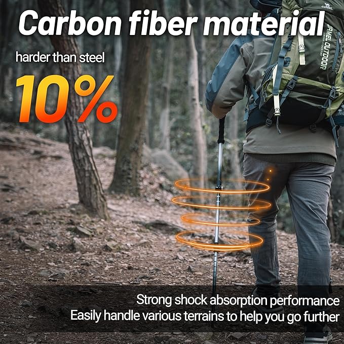 Trekking Poles Collapsible Hiking Poles - Trekking Sticks with Quick Lock System Lightweight for Hiking, Camping