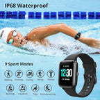 Fitpolo Fitness Tracker with Heart Rate Monitor, Smart Watch 1.8 inches Color Touch Screen IP68 Waterproof Step Calorie Counter Sleep Monitoring Pedometer Watches Activity Tracker for Women Men