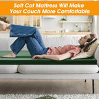 CYMULA Camping Cot Mattress 2in Memory Foam Sleeping Pad,Soft Warm Non-Slip Camping Mattress Topper with Retaining for Adults,Portable Roll up Pad for Travel(75 x30)（only Mattress）