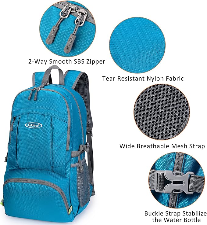 G4Free 40L Lightweight Packable Hiking Backpack, Waterproof Travel Daypack