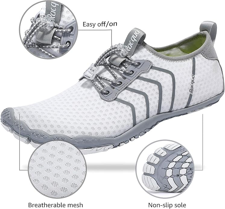 Racqua Water Shoes Quick Dry Barefoot Beach Aqua Sport Swim Surf Pool Hiking Diving Walking for Men Women