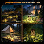Solar Lanterns Outdoor Waterproof, Butterfly Garden Decor for Yard Porch Lawn Patio Pathway, Hanging Solar Lights Birthday Gifts for Women Mom Grandma Sister Friend