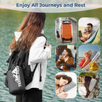 Travel Pillow Memory Foam Pillows, Ergonomic Wave Cervical Neck Pillow for Neck Pain Relief, Compressible Medium Firm Side Sleeper Pillow, Ideal for Camping, Office, Home & Bed (Light Grey, M)