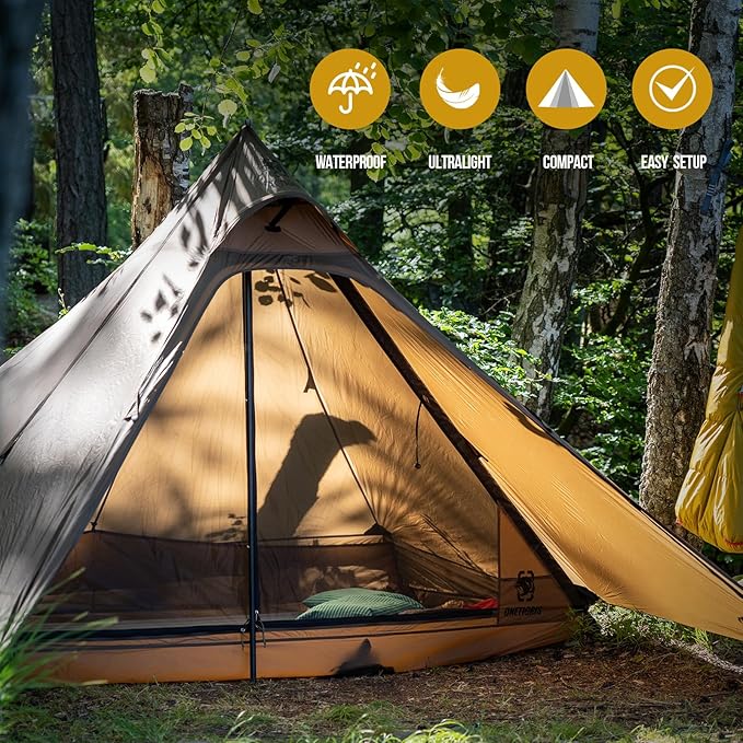 OneTigris Tetra Ultralight Tent, Upgraded, 1-2 Person, Waterproof, 3 Season, Ideal for Camping Hiking Trekking Backpacking Bushcraft