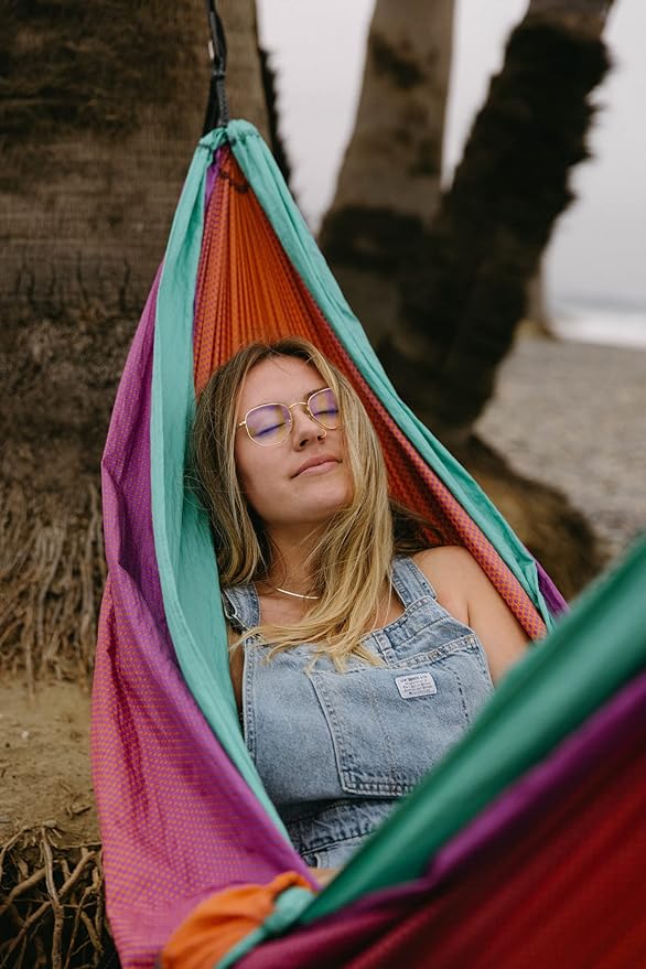 ENO DoubleNest Hammock - Lightweight, Portable, 1 to 2 Person Hammock - for Camping, Hiking, Backpacking, Travel, a Festival, or The Beach - Fade/Seaglass