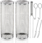 Rolling Grilling Baskets for Outdoor BBq Barbecue Women Men Gifts Ideas for Grandpa Dad Father Day Husband Brother Uncle Godfather Boss Him Wife Thank You Appreciation Retirement Who Like to Grill