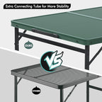 VILLEY Grill Table, 3ft Folding Camping Table with Aluminum Adjustable Legs, Portable Lightweight Camp Table for Beach Picnics and Outdoor Cooking