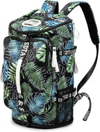 Gym Duffle Bag Backpack with Shoe Compartment,4 ways Travel Backpack for Women and Men,Multi-Functional Weekender bag with Waterproof Layer&Laptop Compartment for Fitness, Travel,Camping