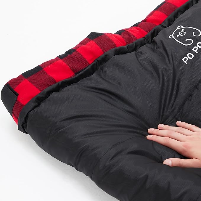 PO PO BEAR Zero Degree Sleeping Bag for Adults 100% Cotton Flannel Tall and Big