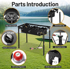 Outdoor Camping Stove, 225000 BTU, High Pressure 3 Burner, Propane Gas Cooker with Detachable Legs, 30 PSI Regulator