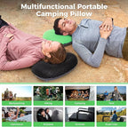 ATEPA Inflatable Camping Pillow, Ultralight Waterproof Travel Pillow with Ergonomic Support & Leak-Proof Air Valve, Compact Portable Pillow for Hiking Backpacking Tent Airplane Beach, Light Green