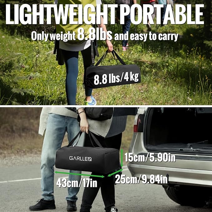 GARLLEN Folding Camping Table, 2-Height Adjustable Portable Roll-up Camping Table with Storage Net, Lightweight Aluminum Picnic Table with Carrying Bag for Cooking, BBQ, Outdoor, 32.2" L x 15.7" W
