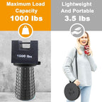 ALEVMOOM Upgraded XXL 19.7" Collapsible Stool, Heavy Duty Portable Folding Stool Max Load 1000 lbs, Retractable Telescoping Foldable Seat for Camping Fishing Hiking Travel BBQ