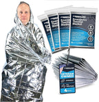 FRONTLINE Mylar Emergency Blankets 54" x 84" | Lightweight Thermal Survival Space Blanket, Waterproof & Windproof Foil Blanket for Camping, Hiking, First Aid & Disaster Preparedness (4)