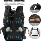Military Tactical Backpack 25L Day Backpack for Men Molle Army 3 Days Assault Pack Bug Out Bag Water Resistant and Heavy Duty Hiking Treeking Rucksack - Black Camo