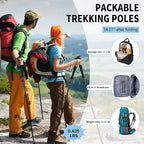 Portable Foldable Hiking Poles, 7075 Aluminum Adjustable Walking Sticks with Quick - Lock, Ideal for Hiking, Camping, and Mountain Trips 2pc Trekking Poles