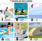 Paddle Board Pump, SUP Electric Air Pump, Deflation Function, Auto-Off, 12V DC Car Connector for Inflatable Stand Up Paddle Board, Kayaks, Boats, Inflators, Paddleboards