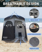KingCamp Shower Tent, Portable Privacy Tent Outdoor Camping 1/2 Room Toilet Tents with Shower Bag & Dressing Room for Beach, Camping & Hiking