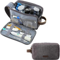 BAGSMART Toiletry Bag for Men, Canvas Travel Toiletry Organizer Dopp Kit Water-resistant Shaving Bag for Toiletries Accessories,Grey-Medium