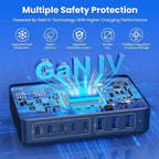 USB C Charger 300W USB C Charger Block 8-Ports GaN IV Fast Charging Station,PD 100W Laptop Charging Hub Wall Charge Adapter Compatible with MacBook/Air,DELL,Steam Desk,iPhone 16/15/14,Galaxy