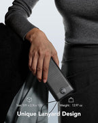 VRURC Portable Charger 20000mAh, Built-in Cable Fast Charging Power Bank, PD QC 3.0 Travel Essentials Battery Pack, 4 Output & 2 Input Phone Charger for iPhone,Samsung, Android-Black