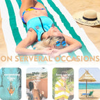 Exclusivo Mezcla 4 Pack Cotton Oversized 35x70 Inches Soft Cabana Stripe Thick Beach Towel, Super Absorbent Travel Bath Pool Towel (Turquoise)