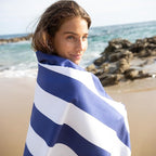 Elite Trend Microfiber Beach Towel for Adults with Bag - Extra Large 78x35 inch Lightweight Sand Free Quick Dry Towel for Travel, Swimming, Yoga, Camping (Cabana Navy)