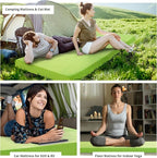 HOMBYS 3 INCH Thick Waterproof Memory Foam Camping Mattress for Outdoor Sleeping, Portable Roll Up Mattress Pad Mat for Travel Truck Bed Tent