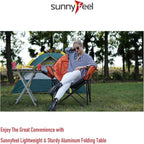 SUNNYFEEL Folding Camping Table - Lightweight Aluminum Portable Picnic Table, 18.5L x 18.5W x 24.5H Inch for Cooking, Beach, Hiking, Travel, Fishing, BBQ, Indoor Outdoor Small Foldable Camp Tables