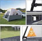 UNP SUV Dome Tent for Camping, Outdoor 6 Person Car Camping Tent, Easy Set Up SUV Tailgate Tent with Rainfly 10' x 10' Vehicle Camping Tent