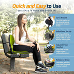 Alpcour Folding Stadium Seat – Deluxe Outdoor Camping Reclining Waterproof Cushion Chair for Bleachers – Best 6-Position Back Support Picnic Bleacher Seats w/Extra Thick Padding for Support & Comfort