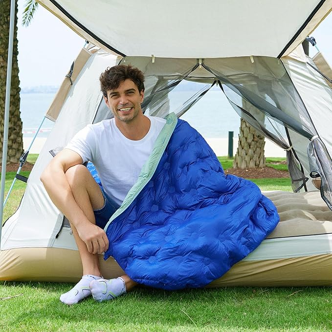 Ultralight Down Sleeping Bag for Adults, 1.92lbs 32-55F 650 Fill Down, Lightweight Compact Mummy Backpacking Sleeping Bag for Outdoor Camping and Hiking, Compressible -MFH500