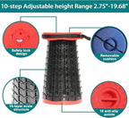 ALEVMOOM Upgraded XXL 50 Portable Collapsible Stool with Cushion,Telescoping Folding Stool for Adults,Yet More Sturdy Camping Stool with Load Capacity 1000lbs,for Outdoor Garden Hiking BBQ Red