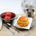 29pcs Stainless Steel Utensils Camping Tableware Kit with Bowls Plates Cups Forks Spoons and Knives for 4, Reusable Camping Flatware