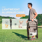 TIMBER RIDGE Aluminum Oversized Camping Chair, Lightweight Portable Directors Chair with Side Table Detachable Side Pocket for Outdoor Camping, Lawn, Picnic, Support 400lbs Tan