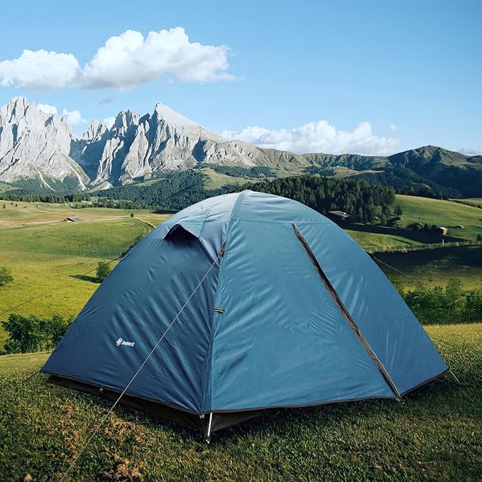 Backpacking Tent for Camping 2 Person Hiking Ultralight Tent for Waterproof Windproof Outdoor Two Doors Tents Easy Quick Setup Lightweight Instant Tents (Blue, 2 Person)