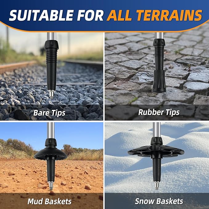 Lightweight Collapsible Kids Hiking Poles - Retractable Kids Hiking Stick, Telescoping Aluminum Trekking Poles 2 Pack, Adjustable Kids Ski Poles by Croosse