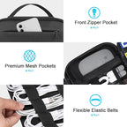Lacdo Cord Organizer Travel, Cable Organizer Bag Case, Portable Electronics Organizer Travel Case, 6 Layer Large Capacity Charging Cords Storage organizer for Cables, SD Card, Travel Essentials, Black