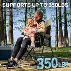 EVER ADVANCED Reclining Camping Chairs for Adult Lightweight, Folding Recliner Chair with Adjustable Back, 4-Level Lounge Chairs, Portable Lawn Chairs for Patio Balcony, Supports 350lbs Green