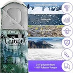 Sleeping Bags for Adults Youth Kids,3D Printing Camping Sleeping Bag for Girls Boys Lightweight Waterproof Cold/Warm Weather Sleeping Bag for 3 Seasons