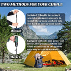 12 Pack Ground Anchor Heavy Duty Earth Anchors with T Handle Hex Wrench & Power Nut Driver, Metal Stakes Ground Anchors Screw in for Swing, Trampoline, Tents, Securing Animals