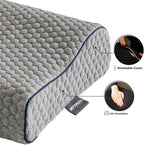 Memory Foam Travel Pillow with Washable Cover & Carry Bag – Compact, Soft & Breathable Neck Pillow for Airplane, Camping & Car (Gray- Without Spare Cover, 13.8x11.8x3.9/3.1 inches)