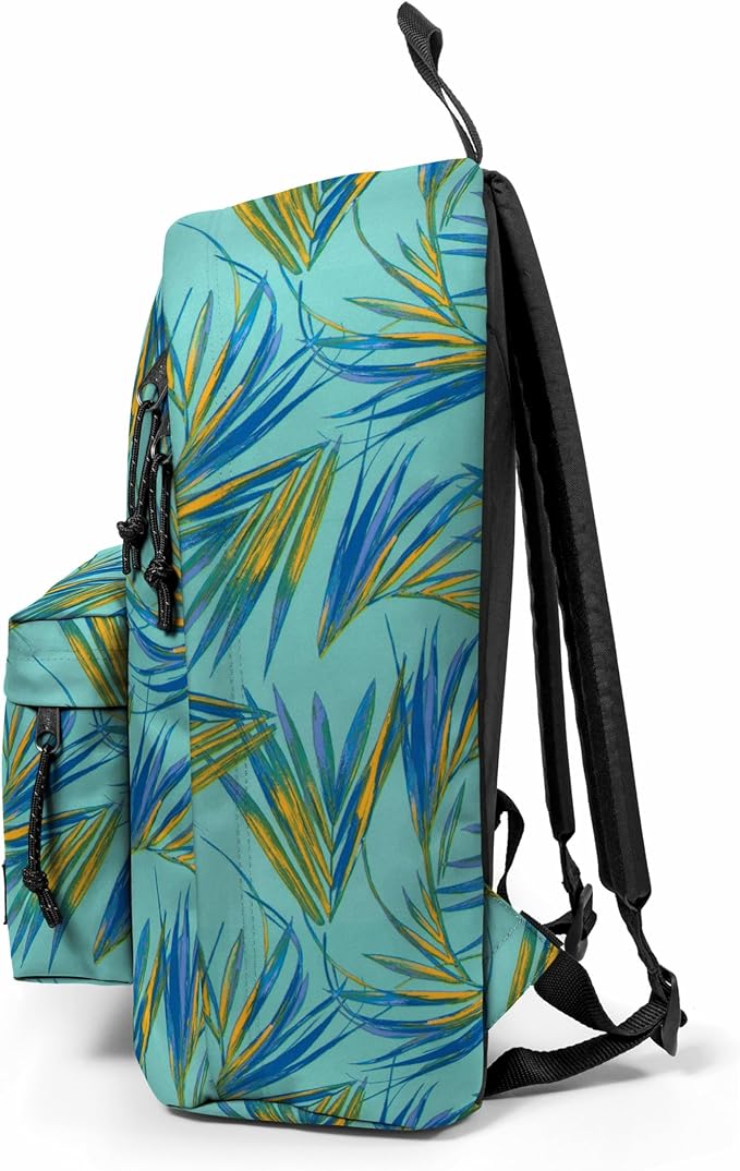 EASTPAK Out Of Office – 31L Backpack with Dual Compartments, 16” Laptop Sleeve, Security Pocket, Bottle Holder & Air Mesh Straps, Brize Palm Aqua