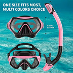 Snorkeling Gear for Adults, JRing Snorkel Mask Set with 180 Degree Tempered Glass Anti Fog Goggles Scuba Dry Top Snorkel for Swimming, Scuba Diving Mask for Men Women