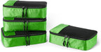 Amazon Essentials 4-Piece Packing Cubes Travel Accessories Set, Luggage Organizer with Double Zipper, Mesh Top, 100% Polyester, Small/Medium/Large/Slim, Green (Previously Amazon Basics)